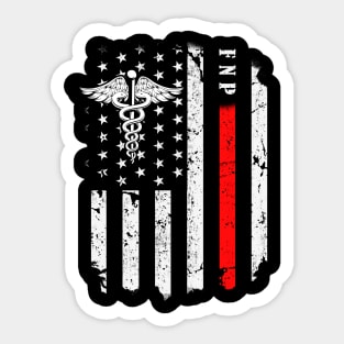 Family Nurse Practitioner FNP American Flag Nursing Sticker